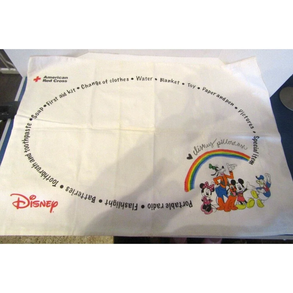 Disney Pillow Case American Red Cross First Aid Kit Supplies List RARE